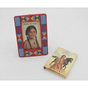 American Girl Hallmark KAYA Miniature Portrait Picture Frame Book 1 Meet Kaya